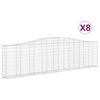 vidaXL Kosze gabionowe, 8 szt, 400x30x100/120 cm, galwanizowane żelazo
