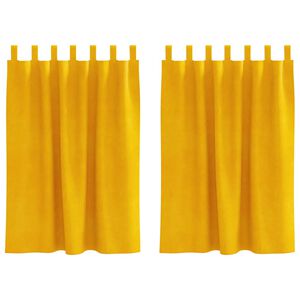 vidaXL Zasłony zaciemniające 2 pcs Musztardowy Ż&oacute;łty 140 x 140 cm