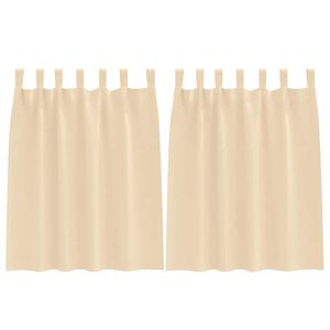 vidaXL Firany blackout z k&oacute;łkami 2 szt. kremowy 140 x 140 cm Poliester