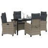 vidaXL Zestaw do jadalni w ogrodzie z poduszką 5 pcs Szary polirattan