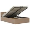 vidaXL Rama ł&oacute;żka z podnośnikiem, cappuccino, ekosk&oacute;ra, 140 x 200 cm