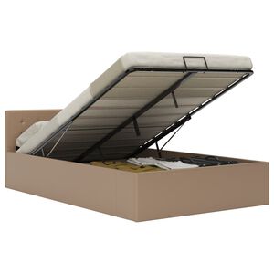 vidaXL Rama ł&oacute;żka z podnośnikiem, cappuccino, ekosk&oacute;ra, 140 x 200 cm