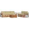 vidaXL Zestaw sof na zewnątrz z poduszką 6 pcs Naturalny i Beżowy