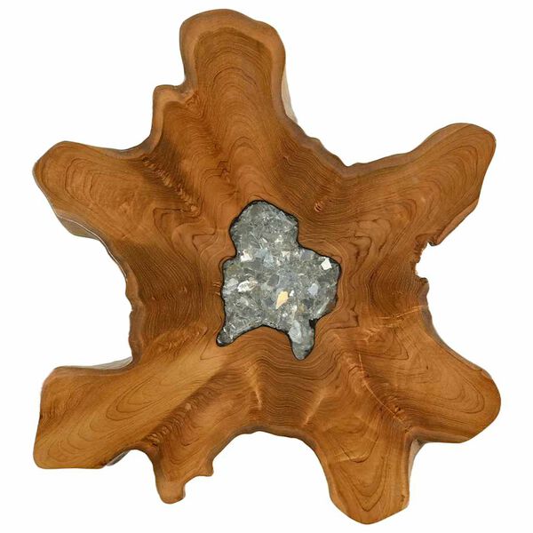 vidaXL Stolik kawowy, 70x45 cm, lite drewno tekowe i poliżywica