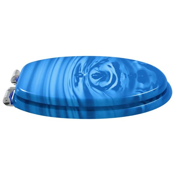 vidaXL Deska toaletowa 2 pcs Niebieski krople 44 x 38 cm Płyta MDF