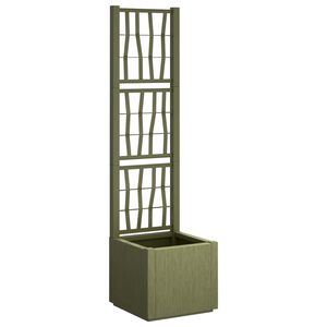 vidaXL Donica ogrodowa z trellem zielony 36 x 36 x 140 cm PP