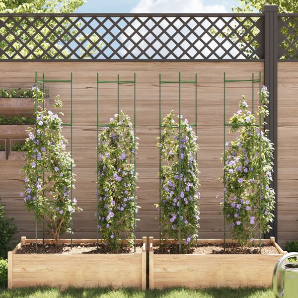 vidaXL Podp&oacute;rki do pomidor&oacute;w, 4 szt., 154 cm, stal i PP