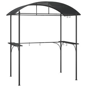 vidaXL Altana grillowa z p&oacute;łkami, antracytowa, 220x115x230 cm, stal