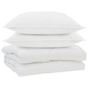 vidaXL Kołdra z poduszką 3 pcs Biały Mikrofibra