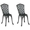 vidaXL Krzesło Ogrodowe 2 pcs Czarny 39 x 40 x 87cm Aluminium