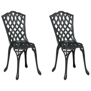 vidaXL Krzesło Ogrodowe 2 pcs Czarny 39 x 40 x 87cm Aluminium