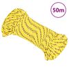vidaXL Linka żeglarska, ż&oacute;łta, 4 mm, 50 m, polipropylen