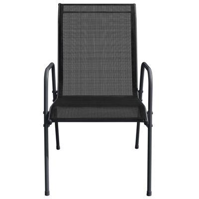 vidaXL Krzesła ogrodowe, 4 szt., stal i tworzywo textilene, czarne