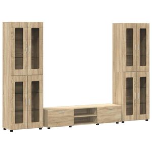 vidaXL Zestaw szafek RTV z szufladą z p&oacute;łką FLORIN 3 pcs Dąb Sonoma
