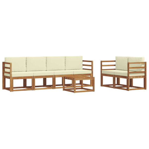 vidaXL Zestaw sof na zewnątrz z poduszką 7 pcs Naturalny i Kremowy