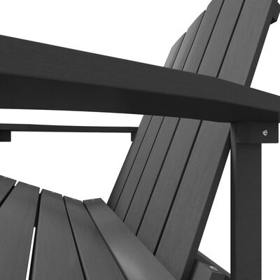 vidaXL Krzesło Adirondack z podnóżkiem, HDPE, antracytowe