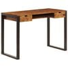 vidaXL Biurko, 110x55x78 cm, lite drewno akacjowe i stal