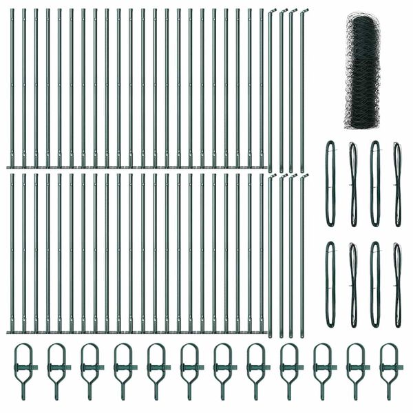 vidaXL Słupek ogrodzeniowy. Zielony 100 x 0,6 m (siatka 36 mm)