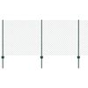 vidaXL Ogrodzenie z siatki łańcuchowej z słupkiem 25 x 1 m zielony