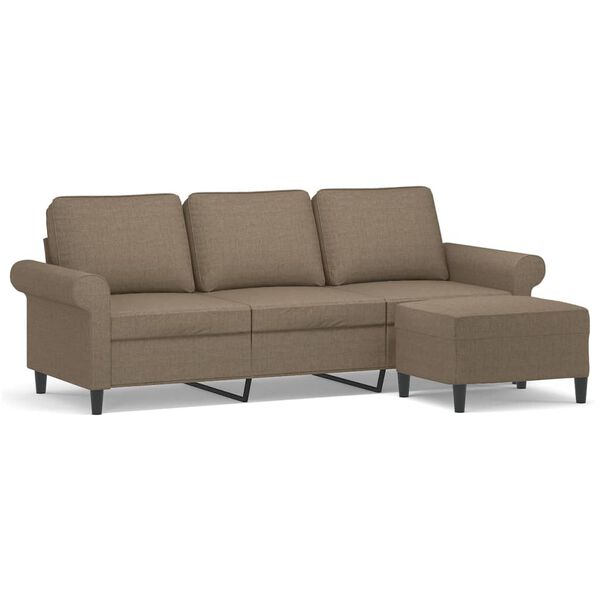 vidaXL 3-osobowa sofa z podn&oacute;żkiem, taupe, 180 cm, tkaniną
