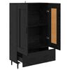 vidaXL Highboard Czarny Dąb 69,5 x 31 x 115 cm Materiał drewnopochodny