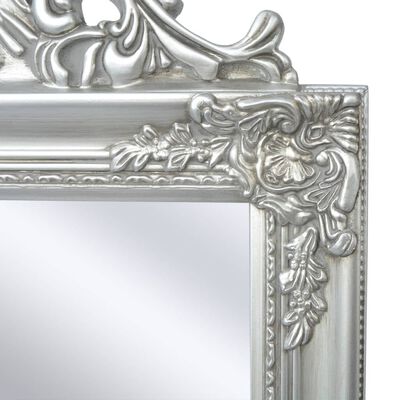 vidaXL Lustro wolnostojące w stylu barokowym, 160x40 cm, srebrne