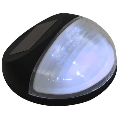 vidaXL Ścienne lampy solarne LED na zewnątrz, 12 szt, okrągłe, czarne