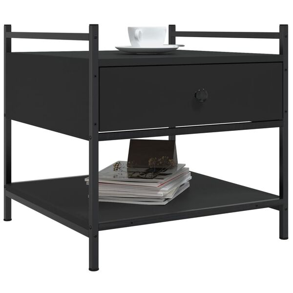 vidaXL Stolik kawowy, czarny, 50x50x50 cm, materiał drewnopochodny