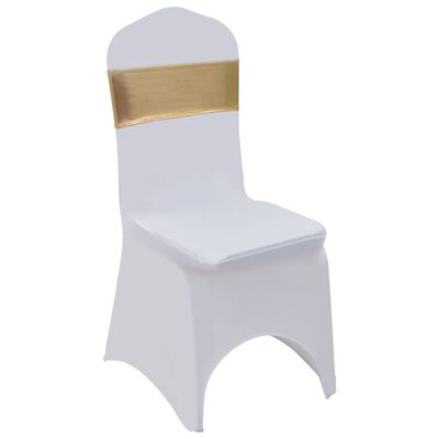 vidaXL Elastyczne opaski na krzesła, 25 szt., diamentowa klamra, złote