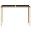 vidaXL Stół ogrodowy ze szklanym blatem, beż, 115x54x74 cm, rattan PE