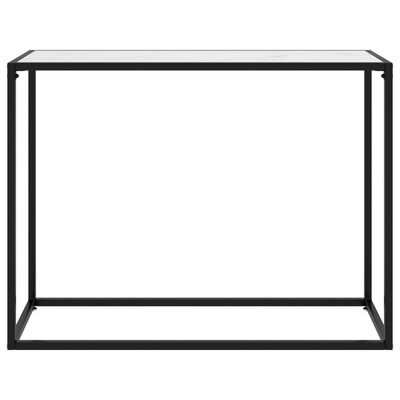 vidaXL Stolik konsolowy, biały, 100x35x75 cm, szkło hartowane