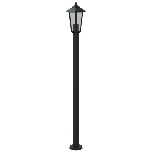 vidaXL Lampa ogrodowa na słupku, czarna, 120 cm, stal nierdzewna