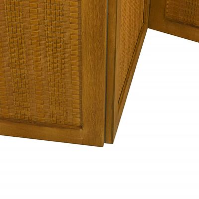vidaXL Parawan pokojowy, 5-panelowy, brązowy, lite drewno paulowni