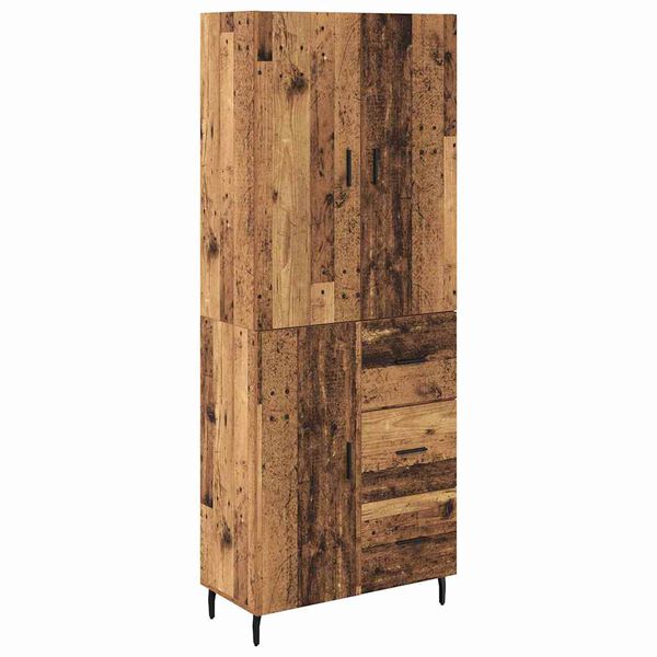 vidaXL Highboard 2 pcs Stare drewno Drewno inżynieryjne i szkło