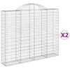 vidaXL Kosze gabionowe, 2 szt, 200x30x160/180 cm, galwanizowane żelazo