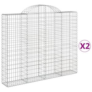 vidaXL Kosze gabionowe, 2 szt, 200x30x160/180 cm, galwanizowane żelazo