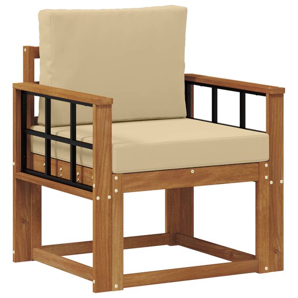 vidaXL Sofa na zewnątrz Lite drewno akacjowe i poliester Naturalny