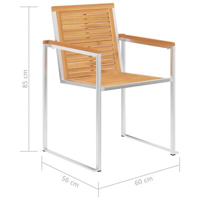 vidaXL Krzesła ogrodowe z poduszkami, 2 szt., drewno tekowe i stal