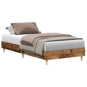 vidaXL Rama ł&oacute;żka bez materaca Stare drewno 75x190 cm Drewno klejone
