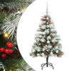 vidaXL Sztuczna choinka Zielono-biały 120 cm PVC, Metal i Plastik