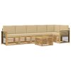 vidaXL Zestaw sof na zewnątrz 7 pcs Biały i Beżowy 59 x 59 x 37 cm