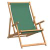 vidaXL Składany leżak plażowy, lite drewno tekowe, zielony
