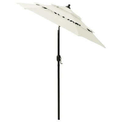vidaXL 3-poziomowy parasol na aluminiowym słupku, piaskowy, 2 m