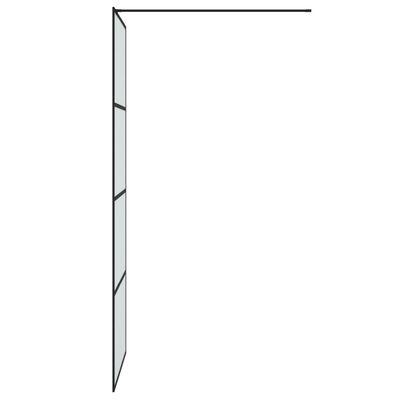 vidaXL Ścianka prysznicowa, czarna, 80x195 cm, mrożone szkło ESG