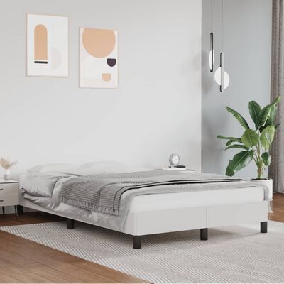 vidaXL Rama łóżka, biała, 120x190 cm, sztuczna skóra