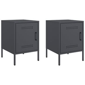 vidaXL Szafki nocne, 2 szt., antracytowe, 36x39x50,5 cm, stal