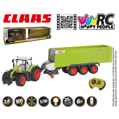 CLAAS Zdalnie sterowany traktor z przyczepą AXION870 i CARGOS9600 1:16