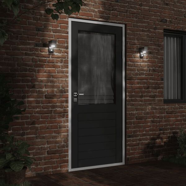 vidaXL Zewnętrzny kinkiet z czujnikiem, czarny, odlewane aluminium