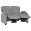 vidaXL Rozkładany fotel masujący z uchwytem, 2-os., szary, ekosk&oacute;ra