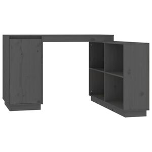 vidaXL Biurko, szare, 110x50x75 cm, lite drewno sosnowe